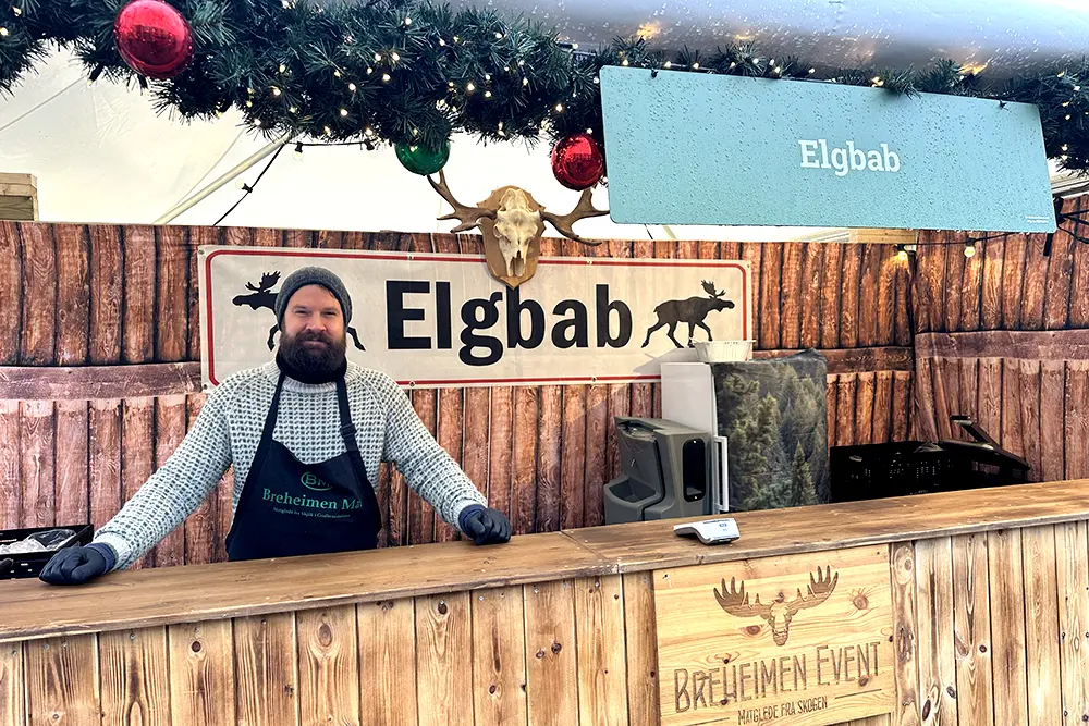 Elk / moose kebab and burgers and the Christmas market