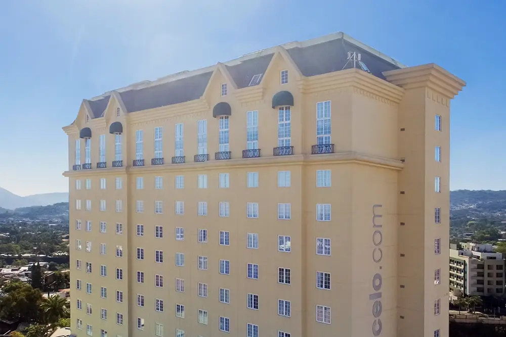 The hotel’s building