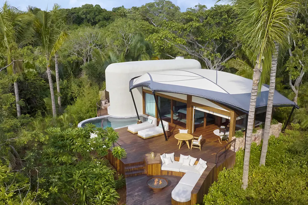 Aerial view of the villa